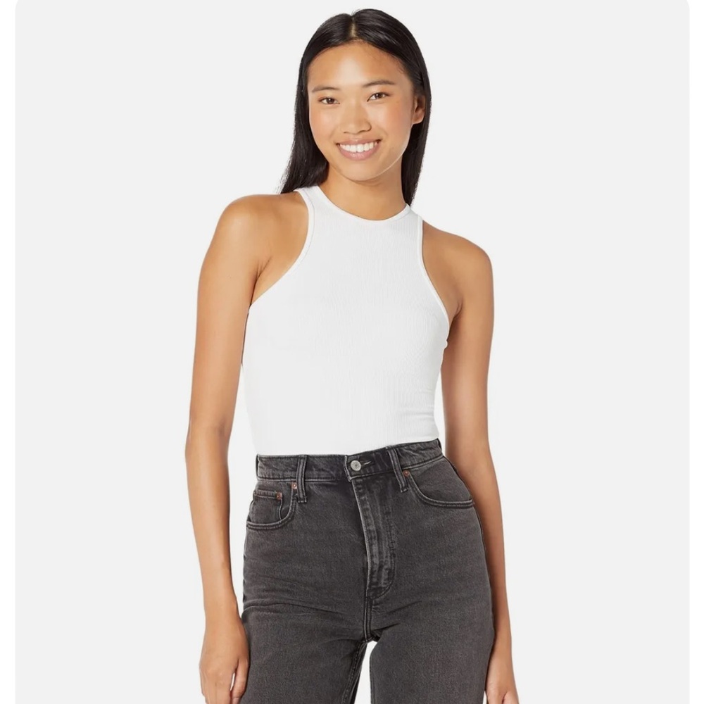 ABERCROMBIE | Seamless Rib Fabric Scuba Bodysuit in White